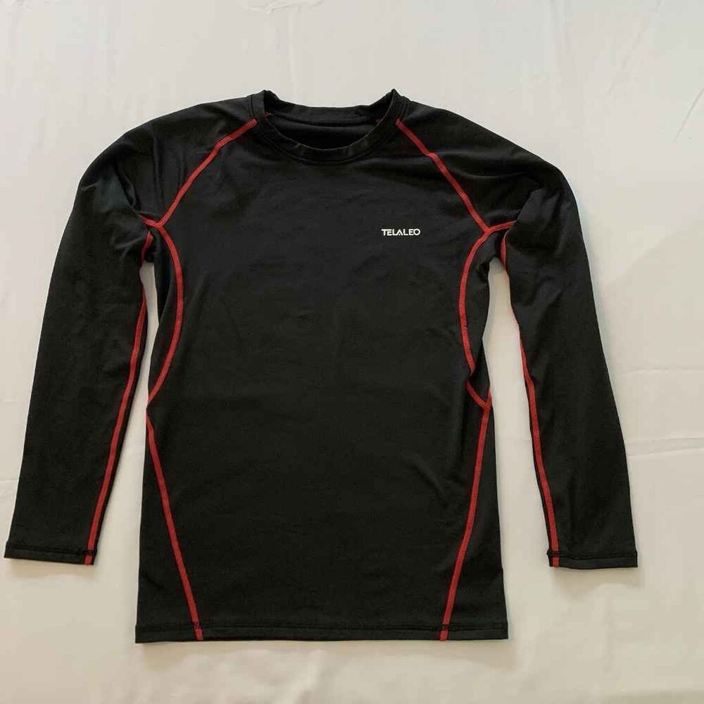 EUC Telaleo Long Sleeve Compression Shirt Thermal Fleece Lined Boys Size MEDIUM
